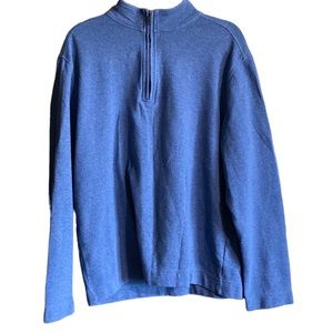 Van Heusen Never Tuck Quarter Zip Pull Over Mens’ Blue